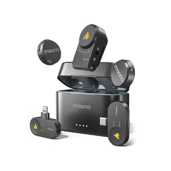 MAONO WAVE T5 Wireless Lavalier Microphone (2 MICS) (Camera, Lightning and Type-C)