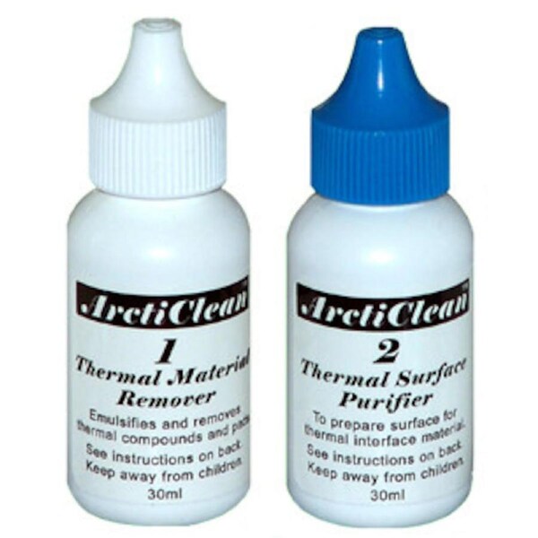 ARCTIC SILVER ArctiClean 1 & 2 Thermal Material Remover and Surface Purifier 60ml set (30ml x2)