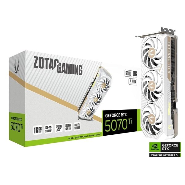 ZOTAC RTX 5070Ti SOLID CORE OC WHITE 16GB GDDR7 Graphics Card