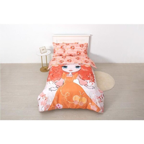 Emma Memma Quilt Cover Set Orange - Double Bed