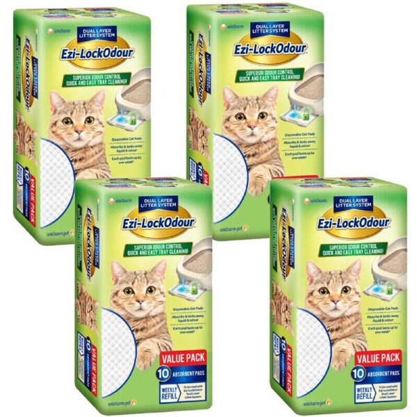 P&P 4x10 Ezi Lock Odour Control Cat Litter Pads (40 Pack)