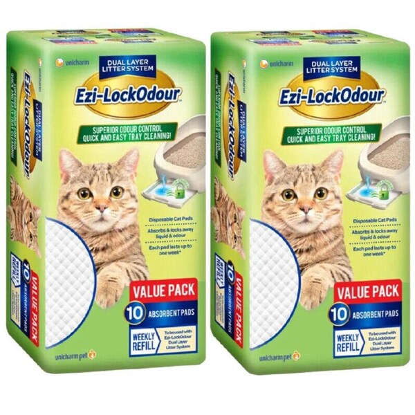 P&P 2x10 Ezi Lock Odour Control Cat Litter Pads (20 Pack)