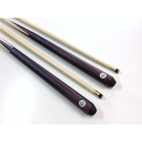 P&P 2x Maple Wooden Pool Cues Two Piece with 11mm Tips