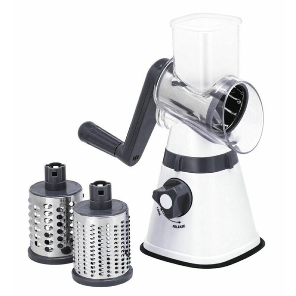 P&P Tabletop Drum Grater with 3 Stainless Steel Blades