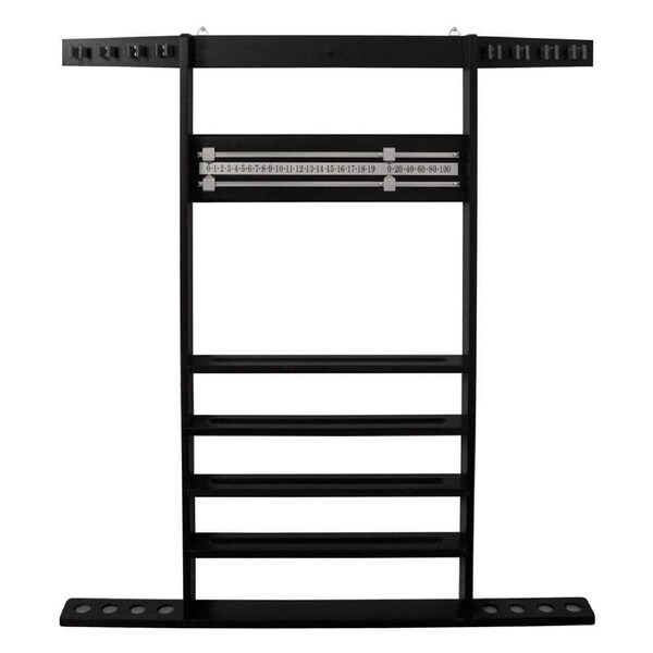 P&P Black Cue Rack Holder for 8 Cues and Accessories