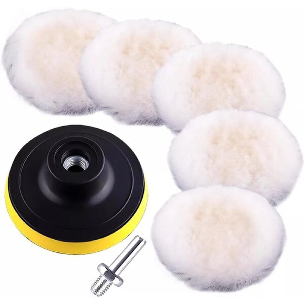 P&P 150mm Wool Polishing Pad with Hook and Loop Back