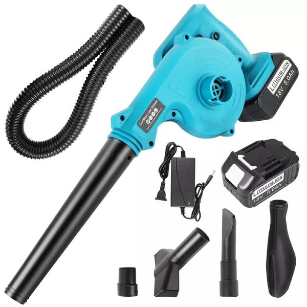 P&P Cordless Leaf Blower with Tube Charger and 2 Batteries