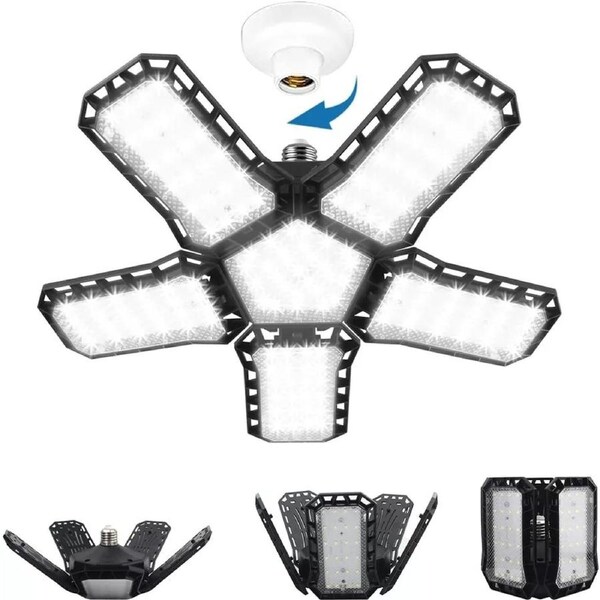 P&P Super Bright 6500K LED Garage Ceiling Light Adjustable Design