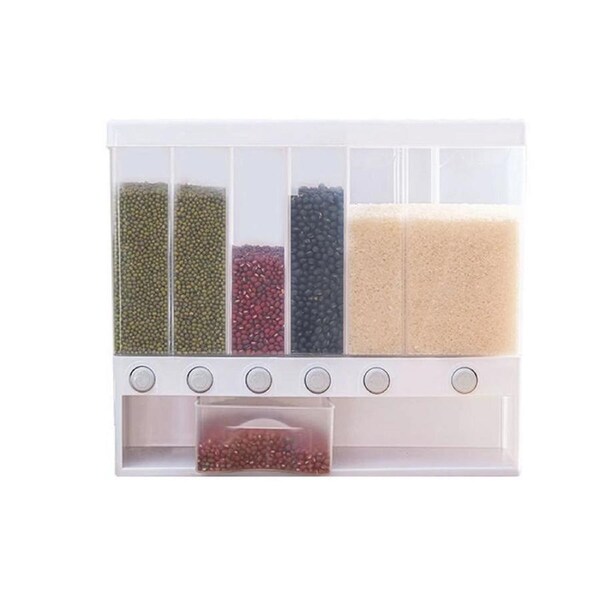 P&P Wall Mounted Rice Dispenser Grain Storage Container