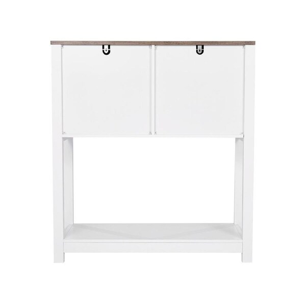 P&P 3-Tier Coffee Bar Table Cabinet with Magnetic Doors