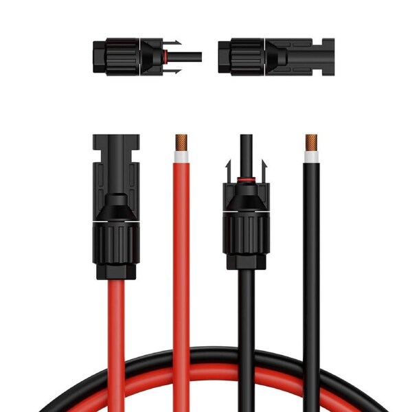 P&P 20FT Solar Panel Cable Set with Connectors 10AWG