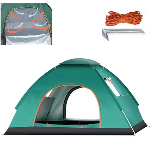 P&P 4 Person Pop Up Tent Waterproof Dome for Camping