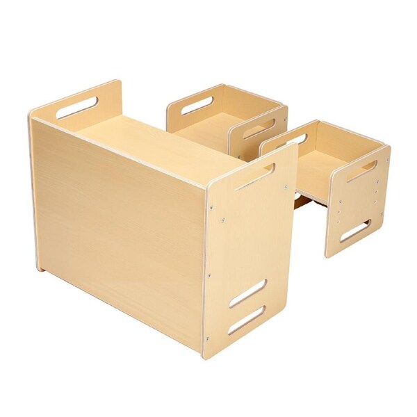 P&P Montessori Weaning Table with 2 Toddler Chairs Wood