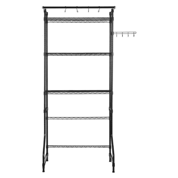 P&P Washer Dryer Storage Rack 3-Tier Single Row Black