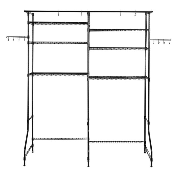 P&P Washer Dryer Storage Rack 6-Tier Double Row Black
