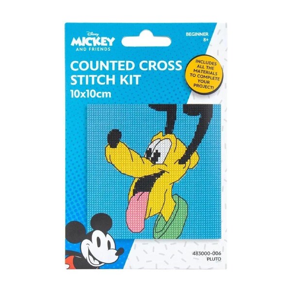 Disney Mini Counted Cross X Stitch Pluto Beginners Kit