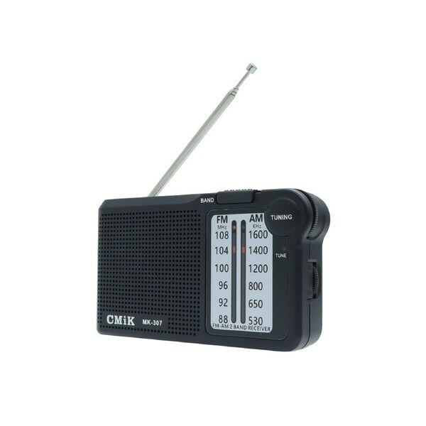 Portable Pocket AM FM Radio Speaker Black MK-307-BLK
