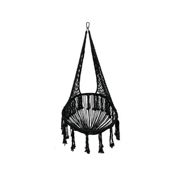 Equip Avocado Macrame Hanging Chair Black
