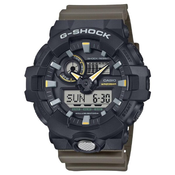 G-Shock Black/Olive Two-Tone Men's 200m Digi-Analog Sports watch GA-710TU-1A3