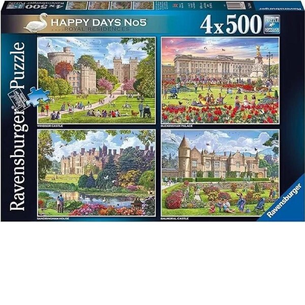 Ravensburger Puzzle 4x500pc - Happy Days No. 5 Royal Residences