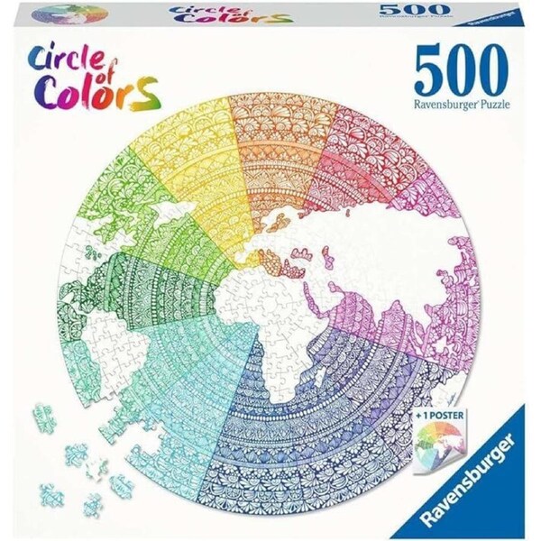 Ravensburger Puzzle 500pc - Circle of Colours Mandala