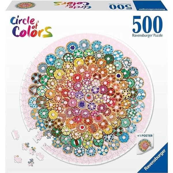 Ravensburger Puzzle 500pc - Circle of Colours Donuts