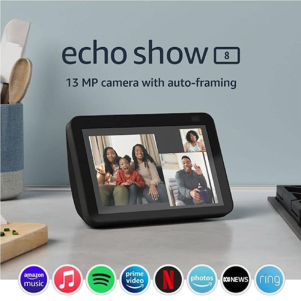 Amazon Echo Show 8 with Alexa (2nd Gen) Black