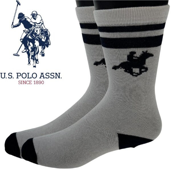 U.S. Polo Assn. Livergy Mens Crew Socks - White/Navy - 1 Pack of 3 Pairs EU 39-42