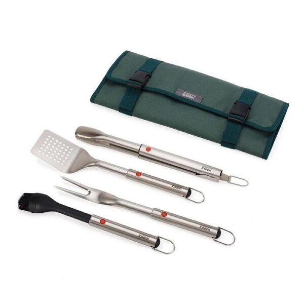 Joseph Joseph GrillOut Stainless-Steel BBQ Utensil Set with Storage Case 4 Piece