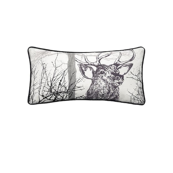 Bianca Alpine Stag Taupe Jacquard Square Velvet Filled Cushion
