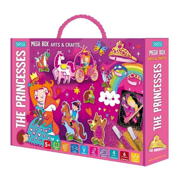 Sassi Arts & Crafts Kids Activity Sticker Colouring Book The Princesses 5y+