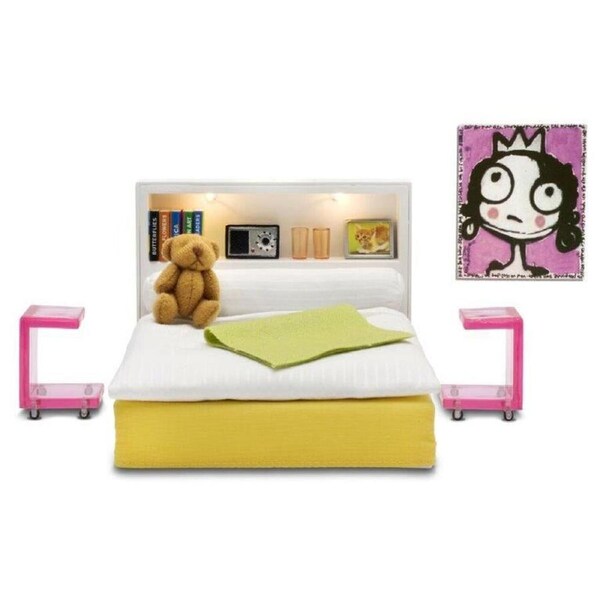 Lundby Dolls House Bedroom Lights Up Miniature Furniture Toy Set 19.5cm 4y+