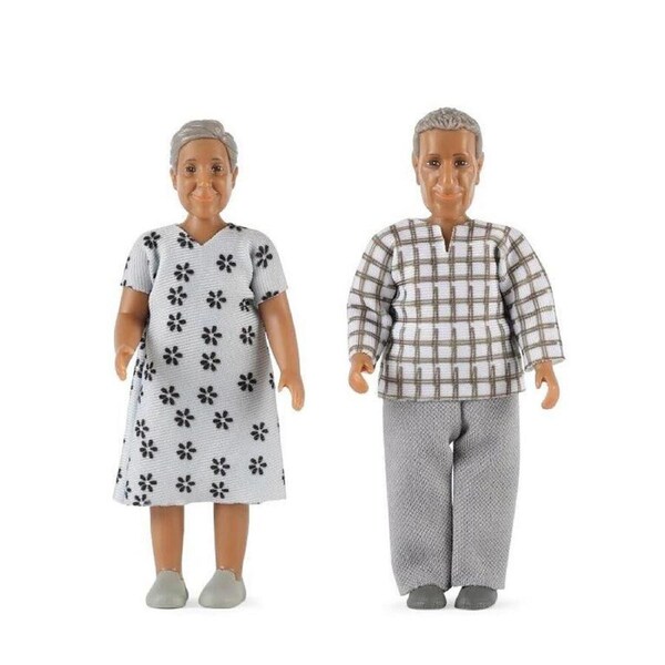 2pc Lundby Nikki Family Grandparents 1:18 Miniature Dollhouse Figure Toy 3y+