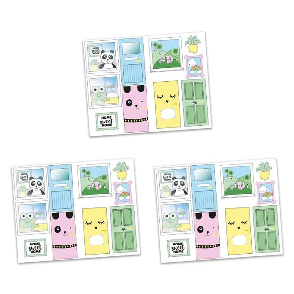 3PK Lundby Dolls House Creative Sticker Sheet Windows & Doors Set 36x28cm 4y+