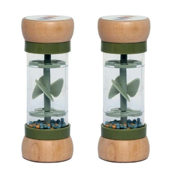 2PK Mamamemo Rainmaker Wooden Music Box Kids/Children Toy 5.4x14cm Harlequin 0y+