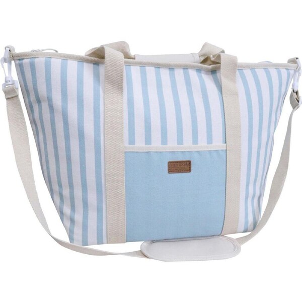 LVD Lightweight Beach Cooler Canvas Lined Tote Bag 51x23x34cm Sky