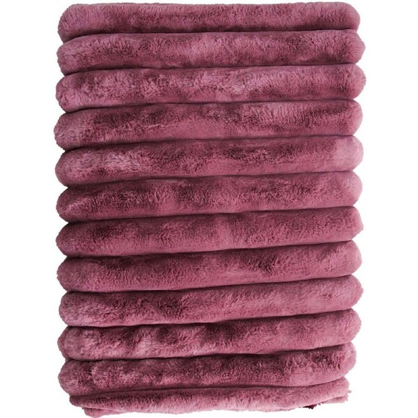 LVD Puffer Faux Fur Plush Winter Blanket Throw 150x200cm Wild Ginger