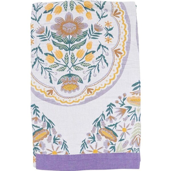 LVD 100% Cotton Pastel Floral Throw Decor Blanket 230x200cm Florence