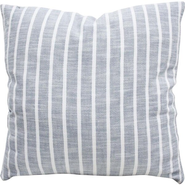 LVD Stonewashed Cotton Harbour Vertical Striped Cushion 50x50cm Chambray