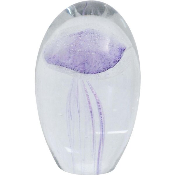 LVD Mini Clear Glass Sea Jellyfish Home Decoration 5x5x8cm Purple