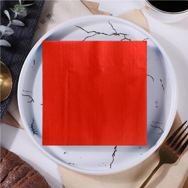30pk Red Napkins 25x25cm