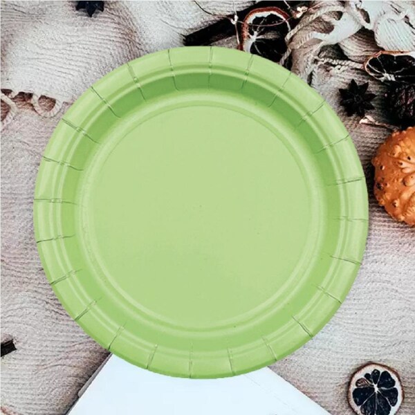 12pk 9 Light Green Paper Plate