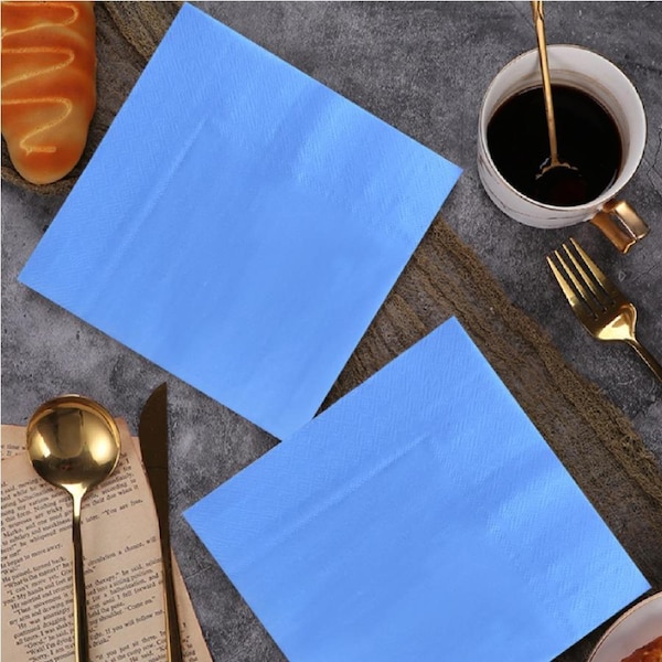 30pk Baby Blue Napkins 33x33cm