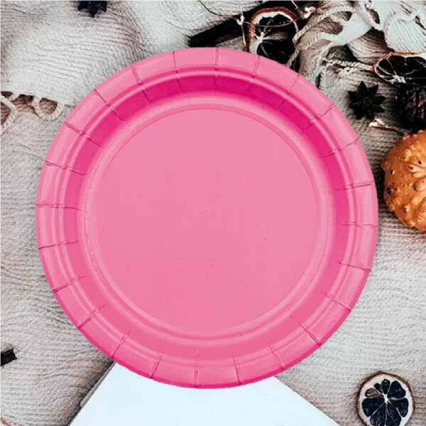 12pk 9 Hot Pink Paper Plate