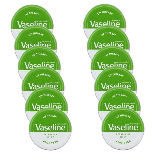 12PK Vaseline Lip Therapy Petroleum Moisturising Jelly Balm 20g Aloe Vera