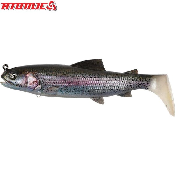 Atomic Real Baitz Soft Fishing Lure Rainbow Trout 180mm Pre Rigged and Weighted