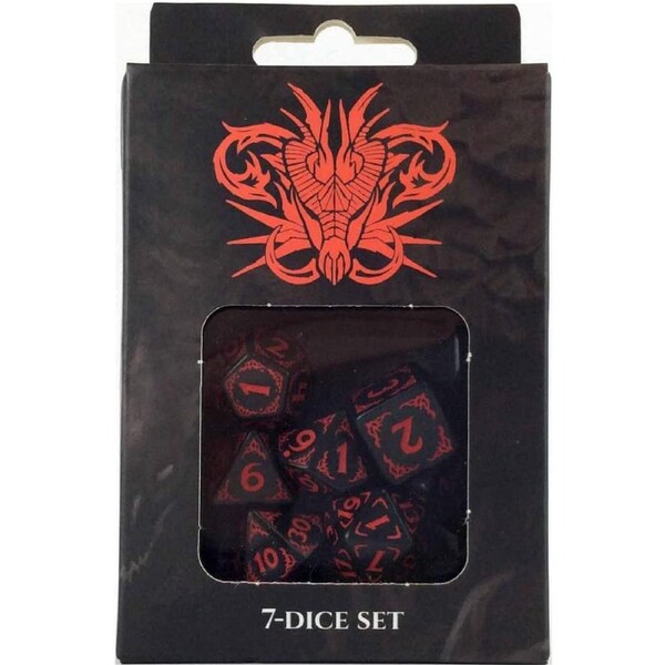 Draco Studios - Dragons of the Red Moon RPG Dice Set - Black/Red