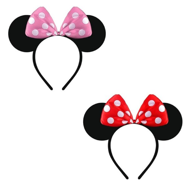 Nevenka 2 Pcs Lovely Mouse Headbands with Bow Dress up Party Supplies