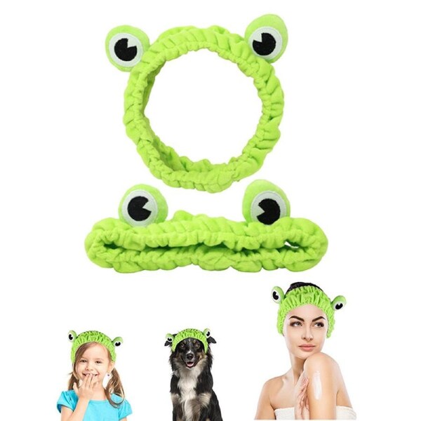 Nevenka 2 Pcs Lovely Frog Headbands for Makeup/Party Favors/Face Washing-B