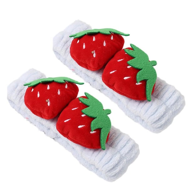 Nevenka 2 Pcs Cute Strawberry Headbands Soft for Makeup Washing Face-Blue